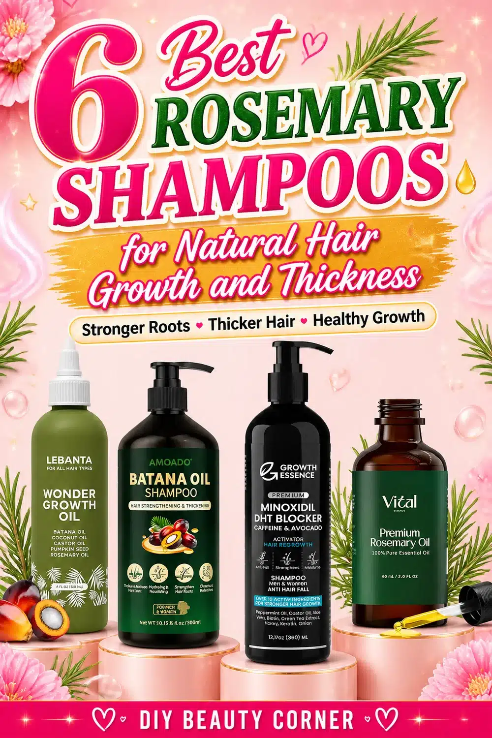 6 Best Rosemary Shampoos for Natural Hair Growth and Thickness