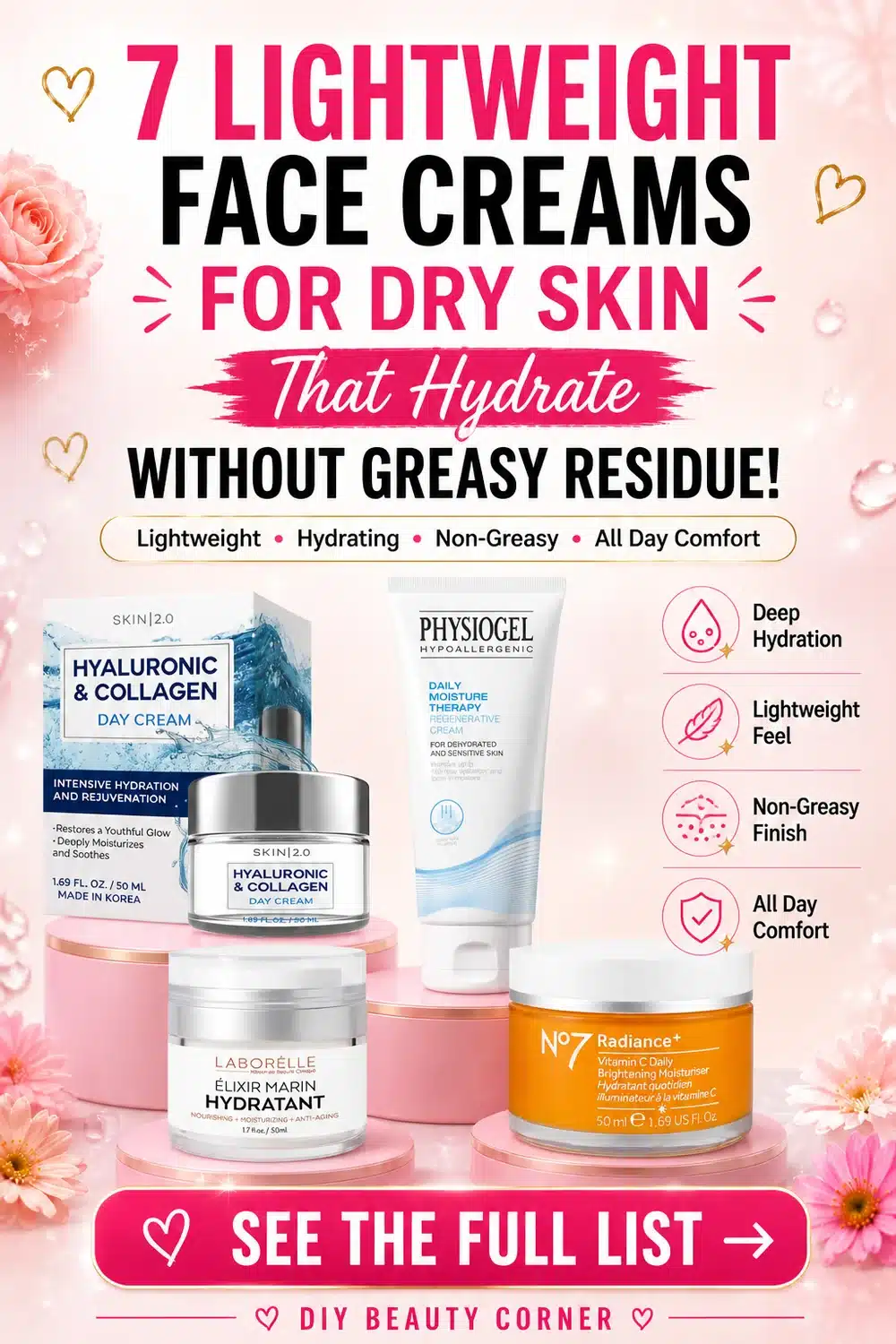7 Lightweight Face Creams for Dry Skin That Hydrate Without Greasy Residue