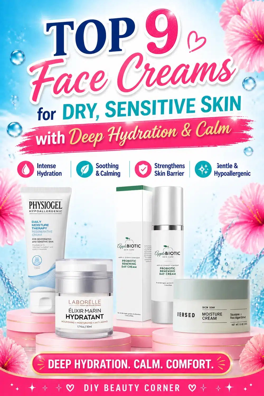 Top 9 Amazon Face Creams for Dry Sensitive Skin with Deep Hydration & Calm