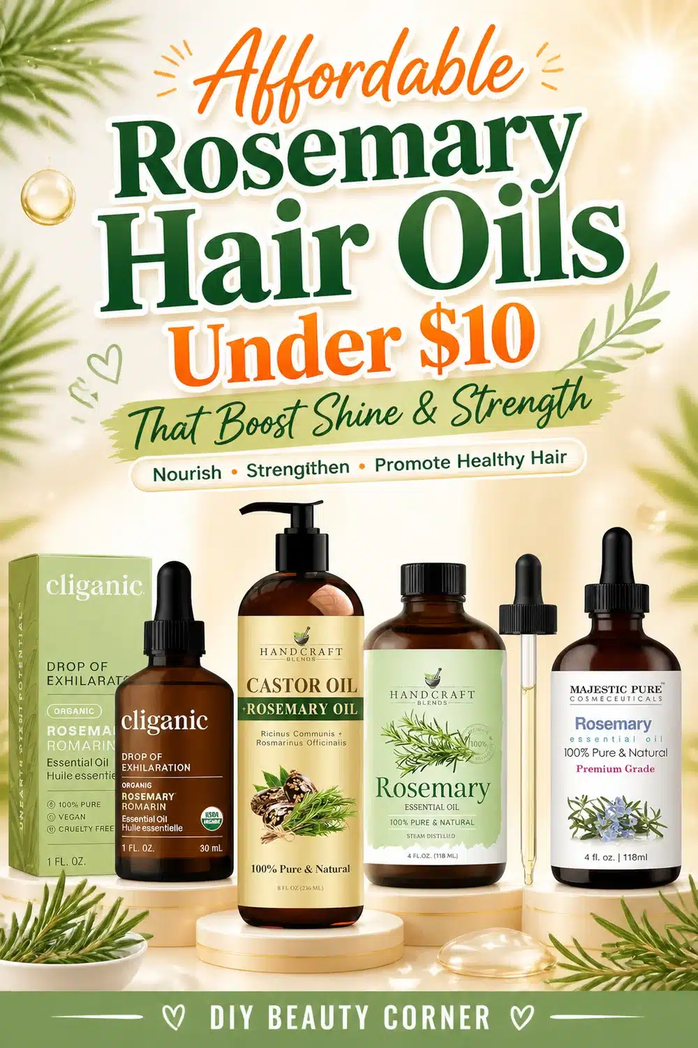 Affordable Rosemary Hair Oils Under $10 That Boost Shine & Strength