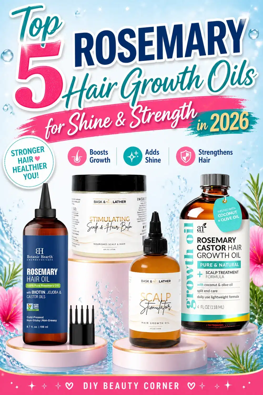 Top 5 Rosemary Hair Growth Oils for Shine & Strength in 2026