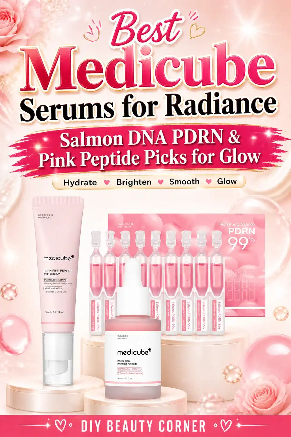 Best Medicube Serums for Radiance: Salmon DNA PDRN & Pink Peptide Picks for Glow