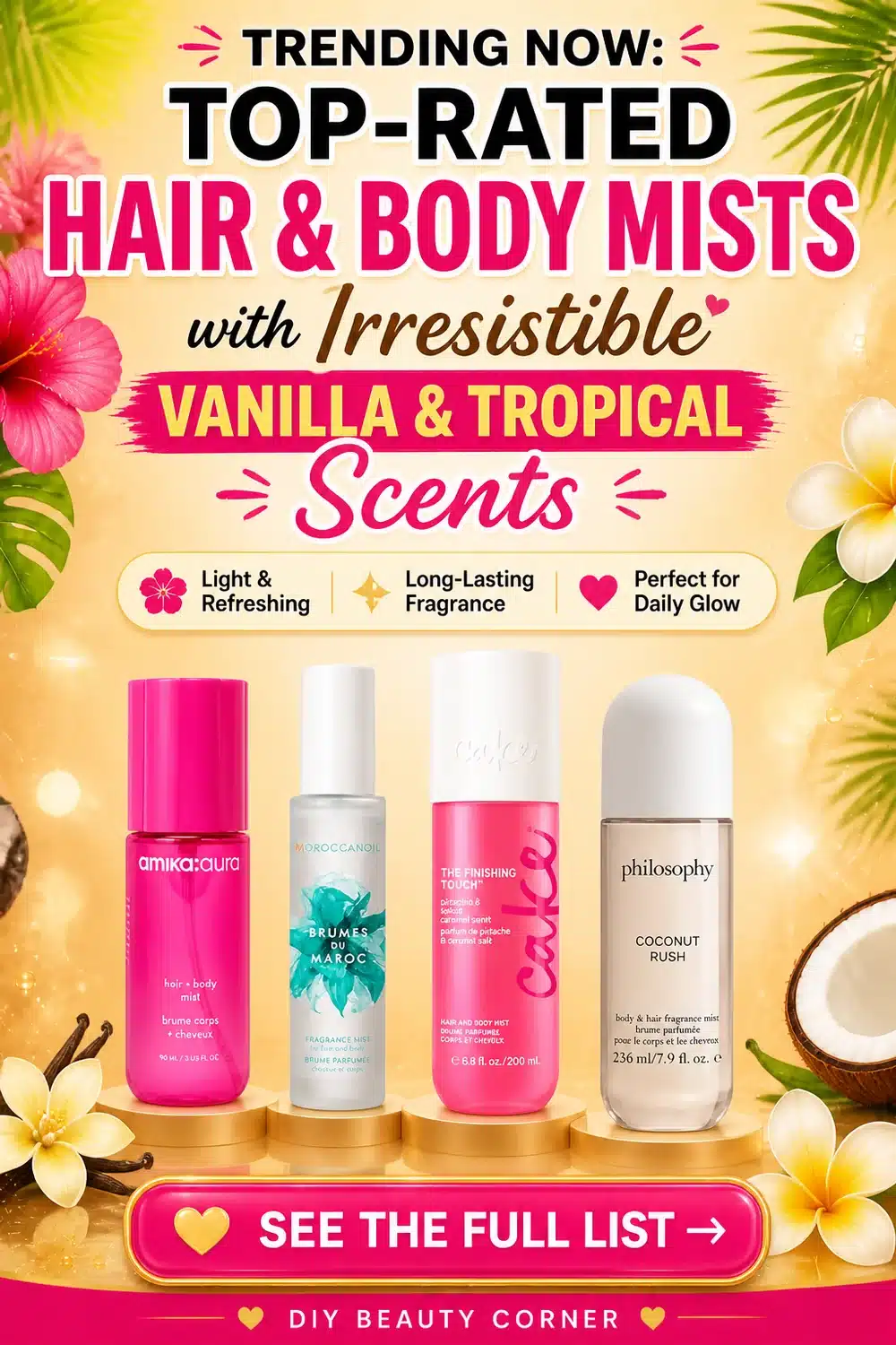 Trending Now: Top-Rated Hair & Body Mists with Irresistible Vanilla & Tropical Scents