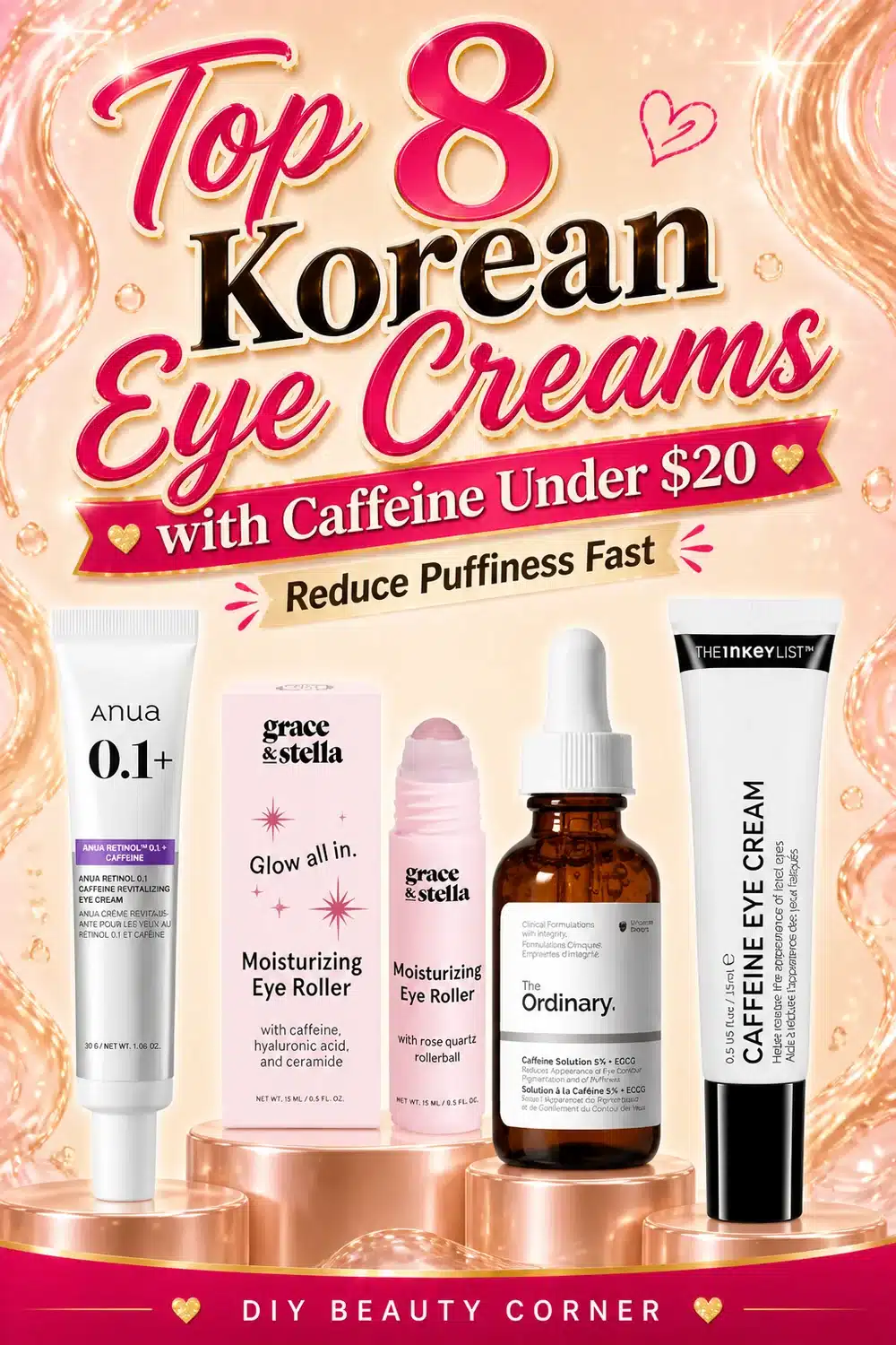 Top 8 Korean Eye Creams with Caffeine Under $20 to Reduce Puffiness Fast