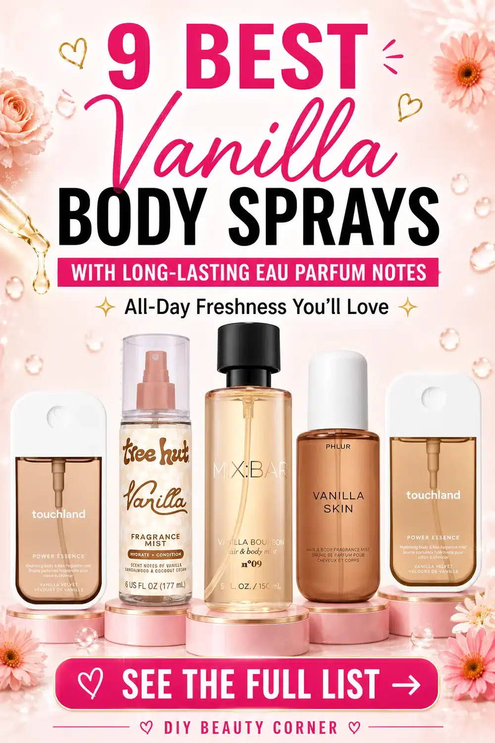 9 Best Vanilla Body Sprays With Long-Lasting Eau Parfum Notes for All-Day Freshness