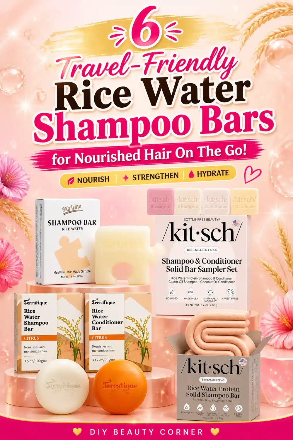 6 Travel-Friendly Rice Water Shampoo Bars for Nourished Hair On The Go