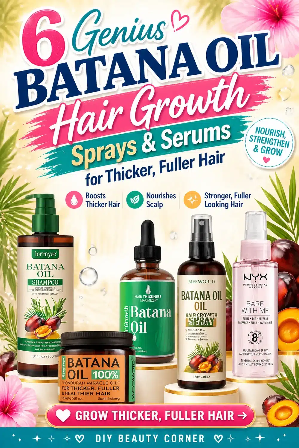 6 Genius Batana Oil Hair Growth Sprays and Serums for Thicker, Fuller Hair