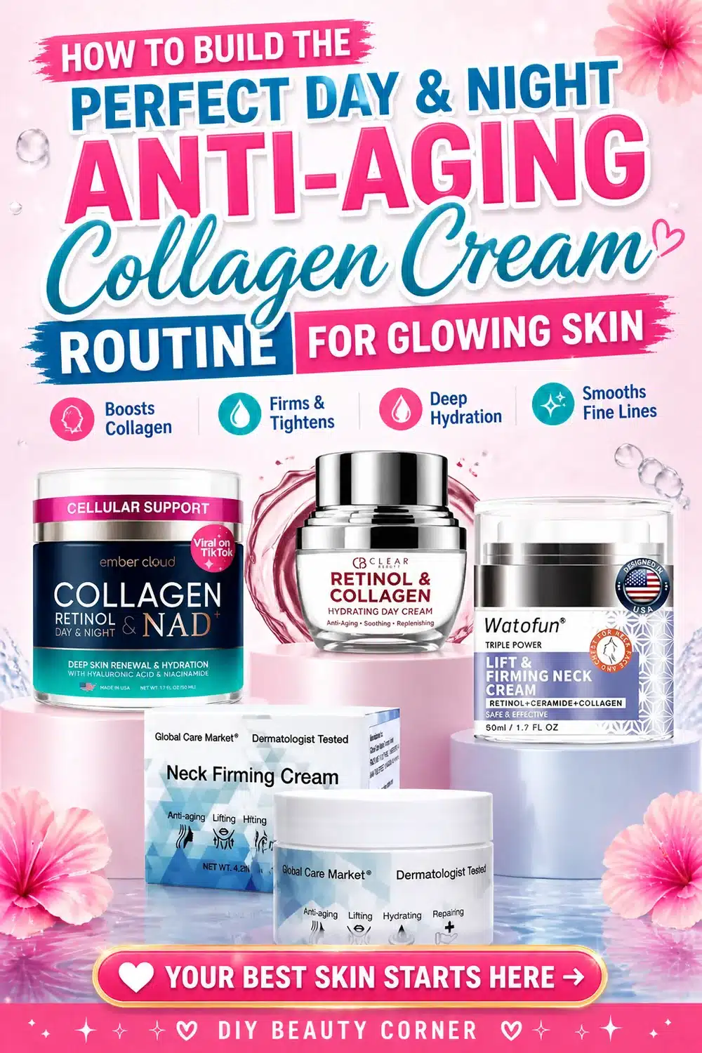 How to Build the Perfect Day & Night Anti Aging Collagen Cream Routine for Glowing Skin