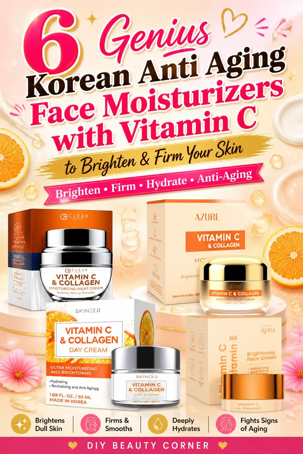6 Genius Korean Anti Aging Face Moisturizers with Vitamin C to Brighten & Firm Your Skin