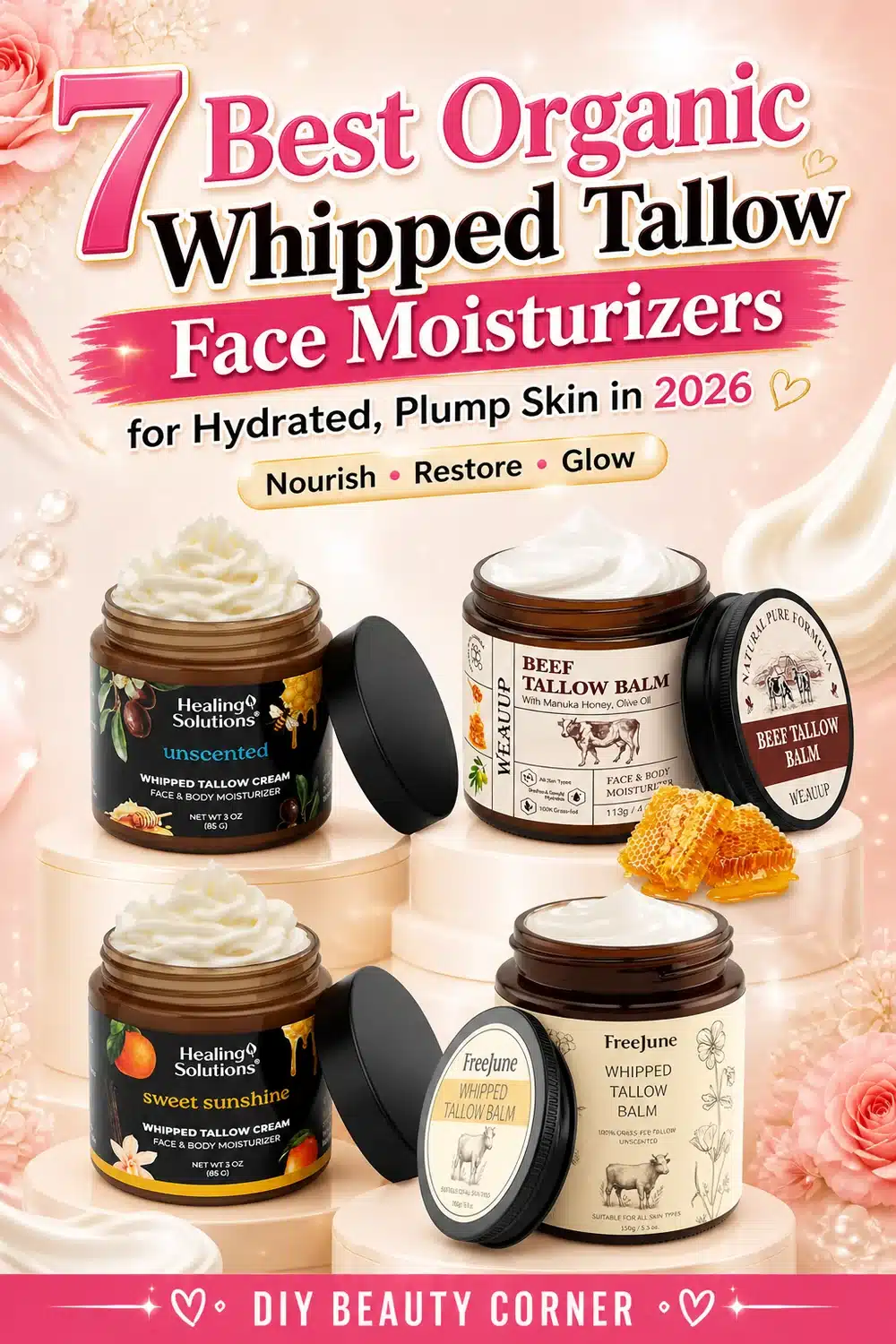 7 Best Organic Whipped Tallow Face Moisturizers for Hydrated, Plump Skin in 2026