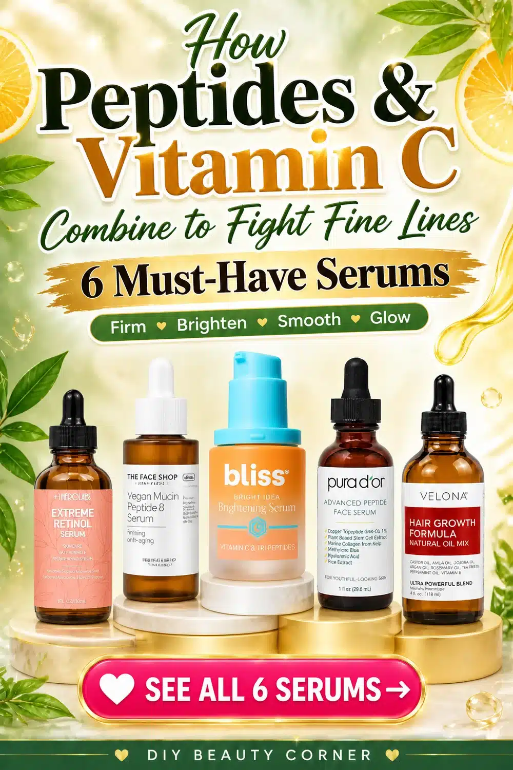 How Peptides and Vitamin C Combine to Fight Fine Lines: 6 Must-Have Serums