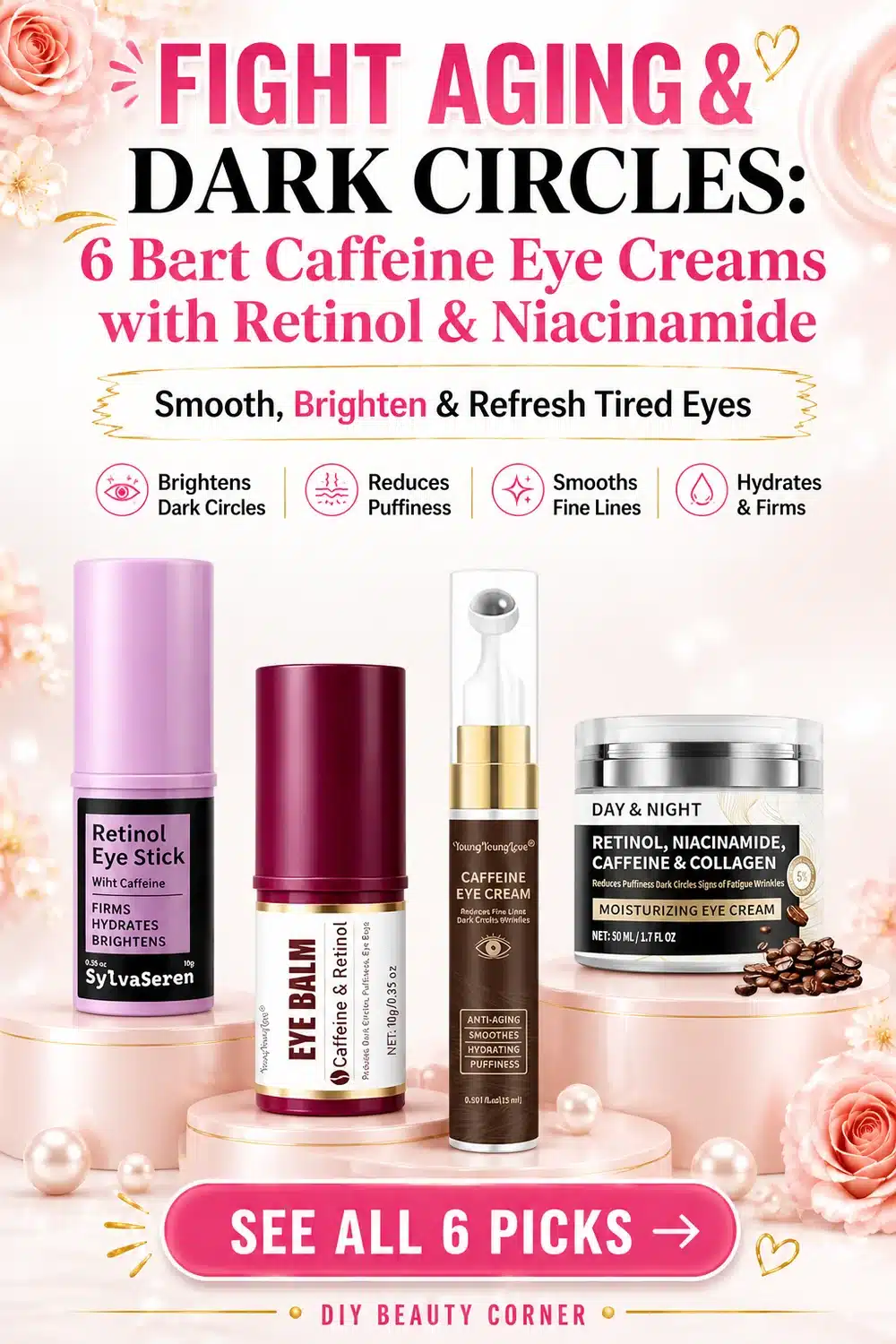 Fight Aging & Dark Circles: 6 Best Caffeine Eye Creams with Retinol & Niacinamide