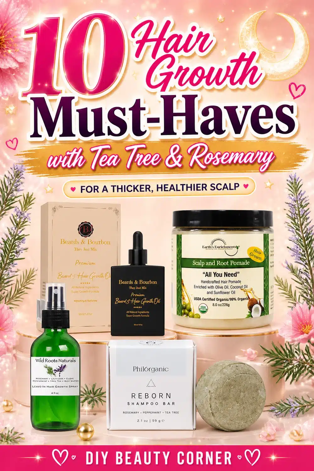 10 Hair Growth Must-Haves with Tea Tree & Rosemary for a Thicker, Healthier Scalp