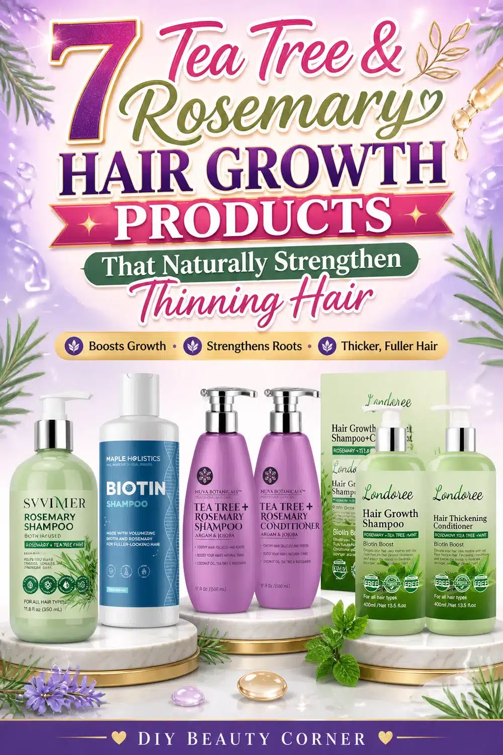 7 Tea Tree & Rosemary Hair Growth Products That Naturally Strengthen Thinning Hair