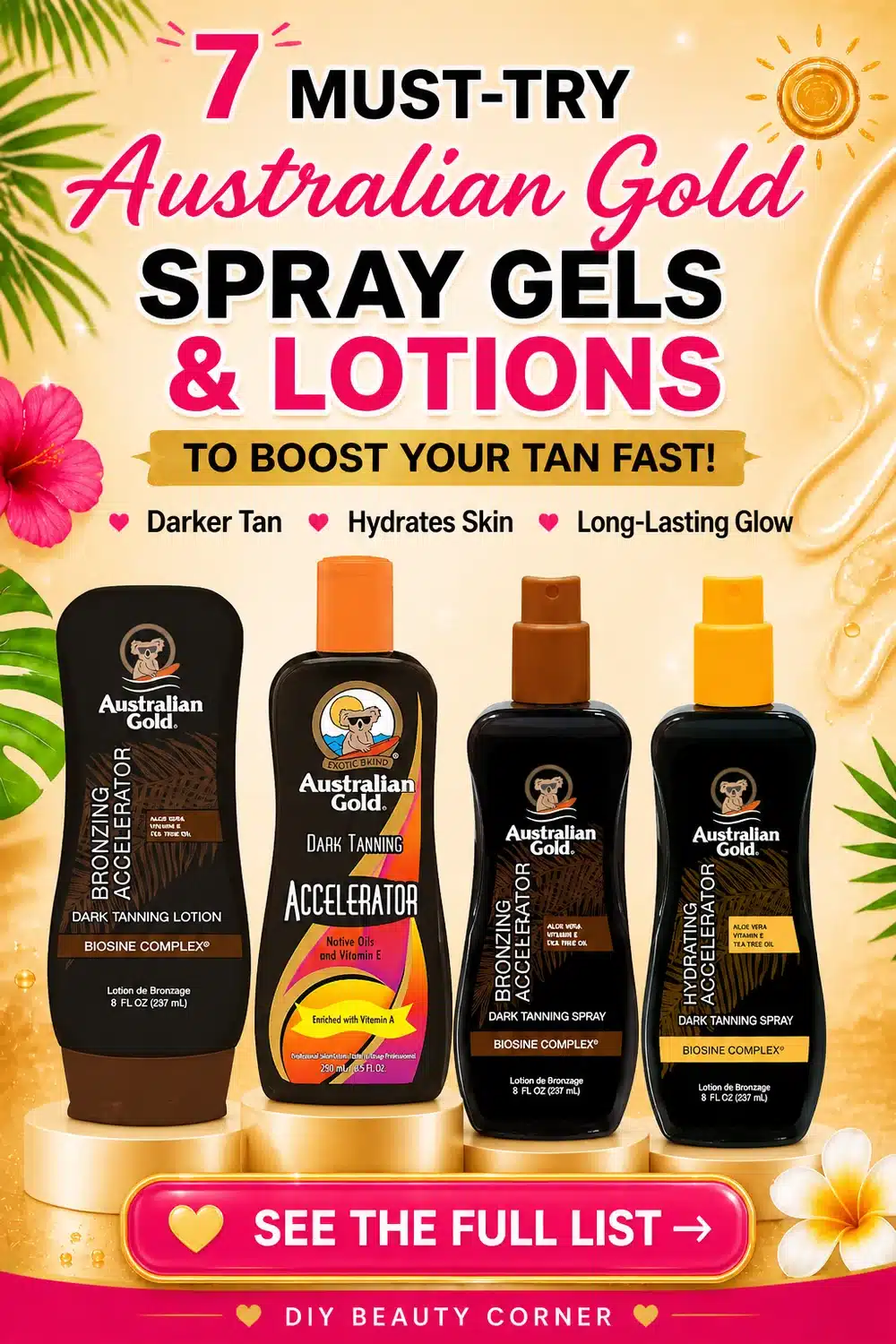 7 Must-Try Australian Gold Spray Gels and Lotions to Boost Your Tan Fast