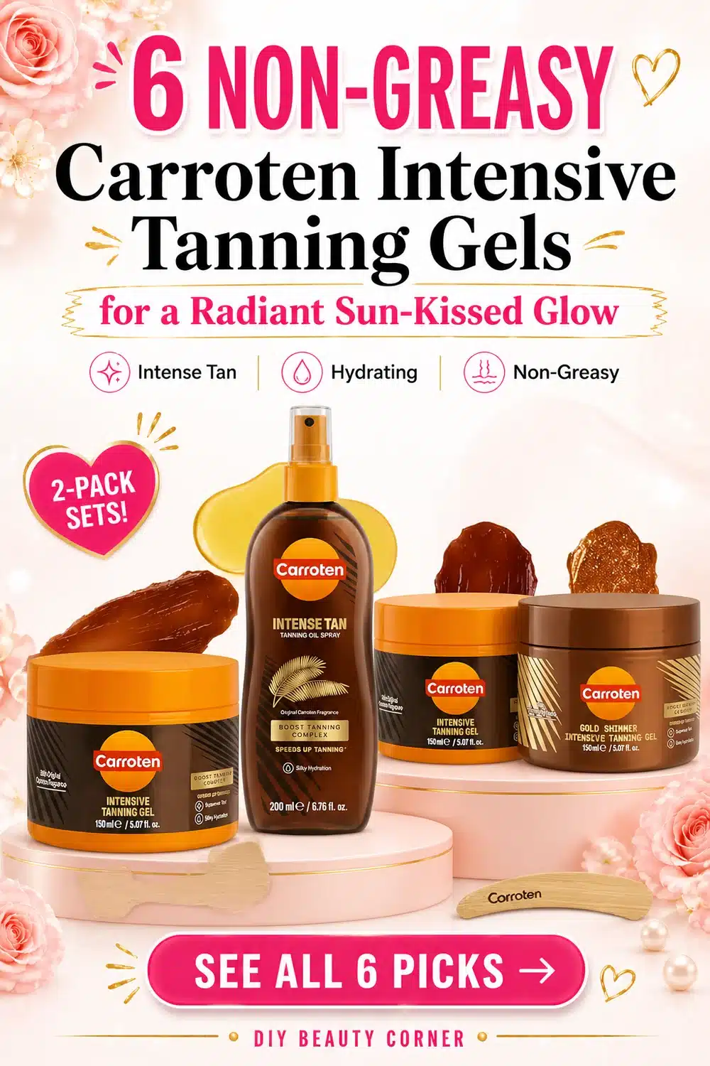 6 Non-Greasy Carroten Intensive Tanning Gels for a Radiant Sun-Kissed Glow