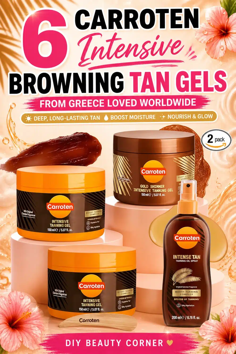6 Carroten Intensive Browning Tan Gels From Greece Loved Worldwide