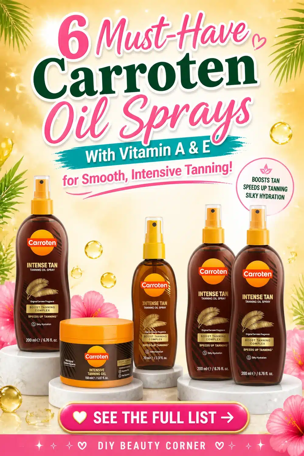 6 Must-Have Carroten Oil Sprays With Vitamin A & E for Smooth, Intensive Tanning