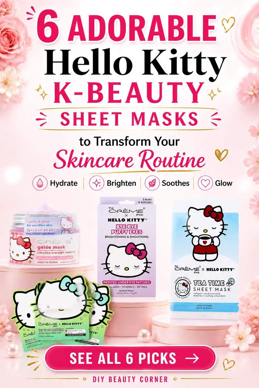 6 Adorable Hello Kitty K-Beauty Sheet Masks to Transform Your Skincare Routine