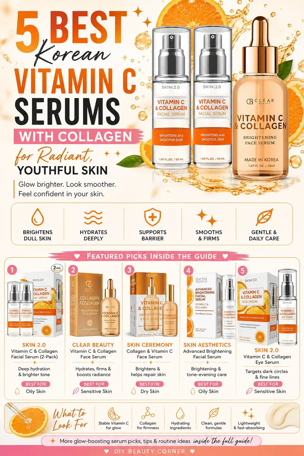 5 Best Korean Vitamin C Serums with Collagen for Radiant, Youthful Skin