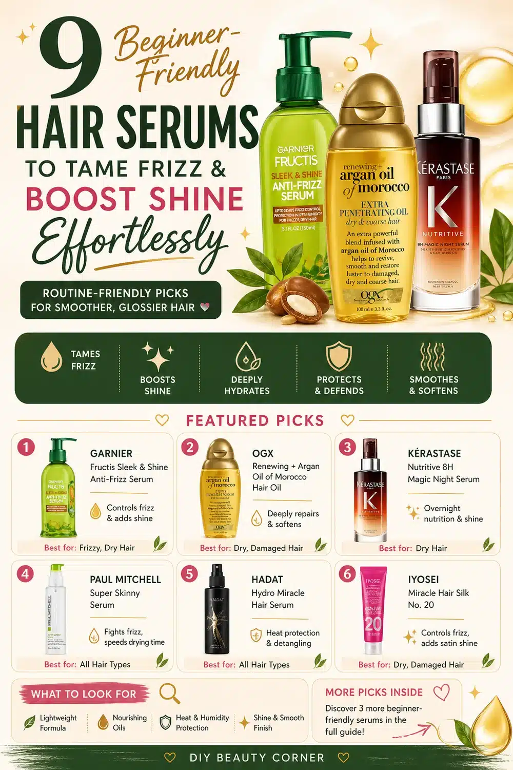 9 Beginner-Friendly Hair Serums to Tame Frizz & Boost Shine Effortlessly