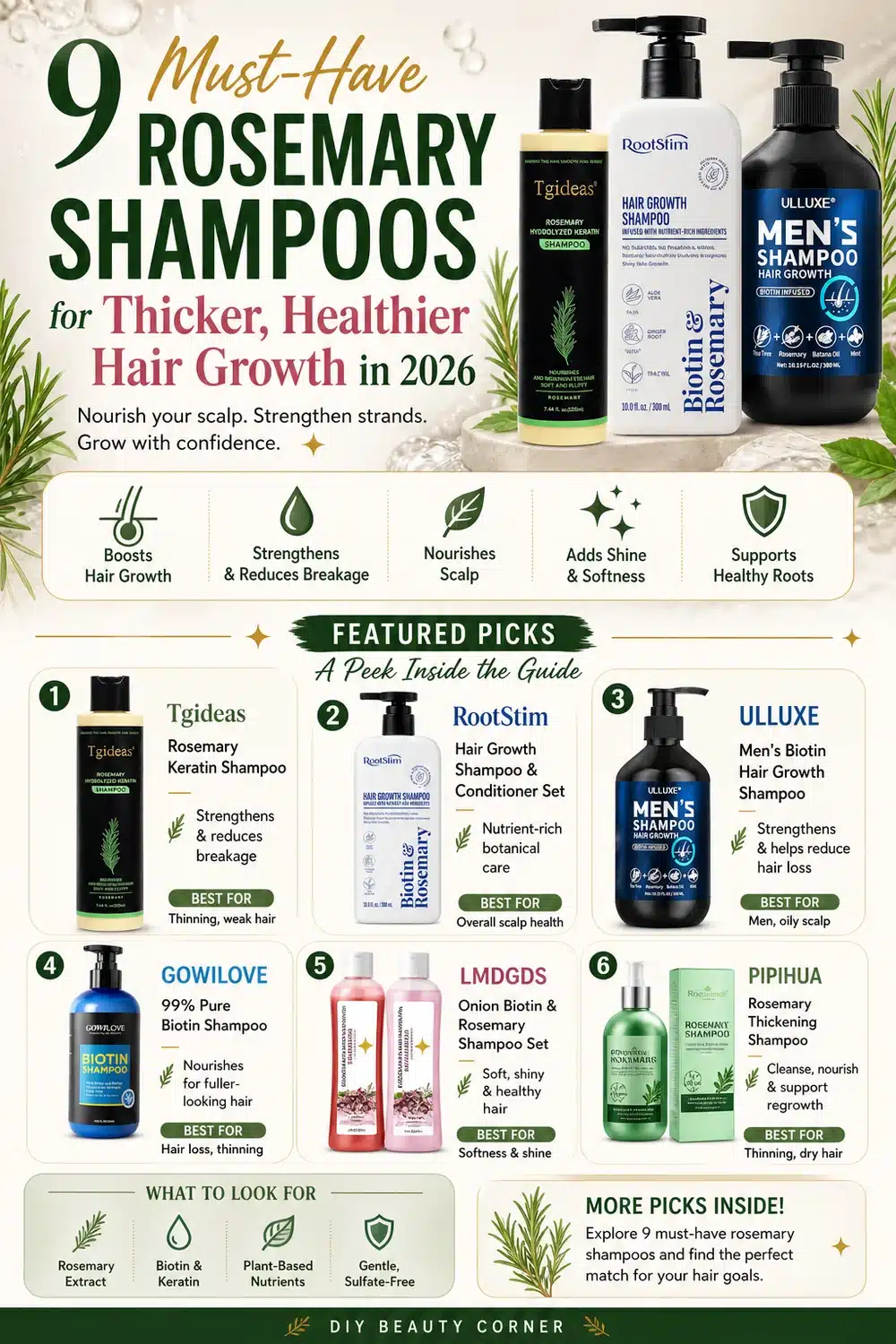 9 Must-Have Rosemary Shampoos for Thicker, Healthier Hair Growth in 2026