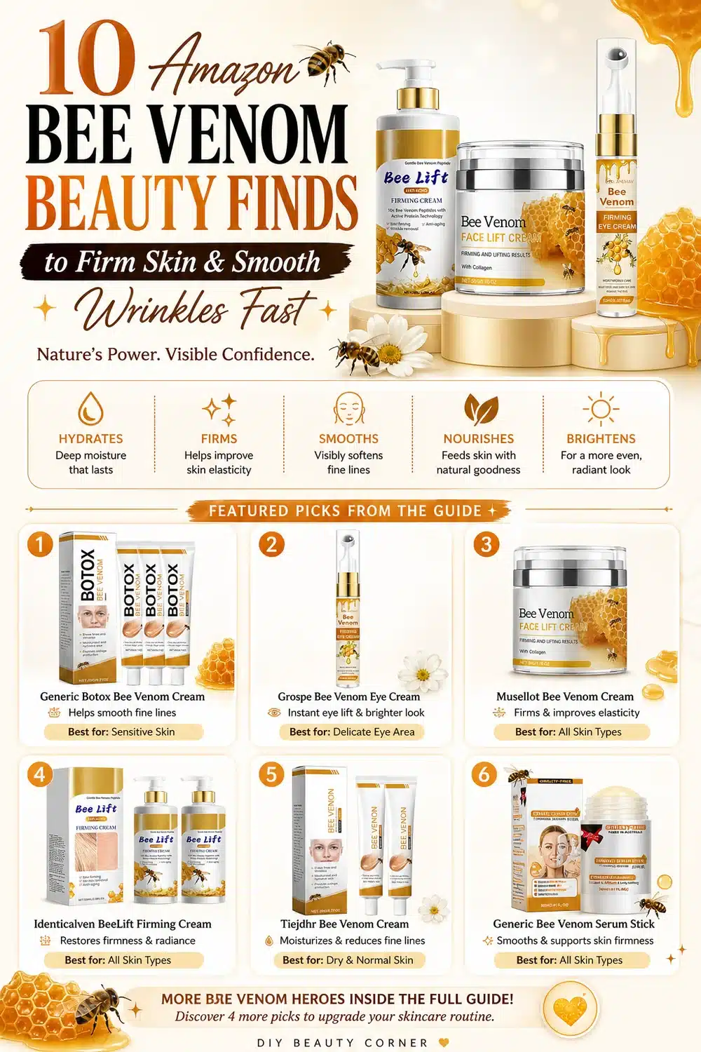 10 Amazon Bee Venom Beauty Finds to Firm Skin & Smooth Wrinkles Fast