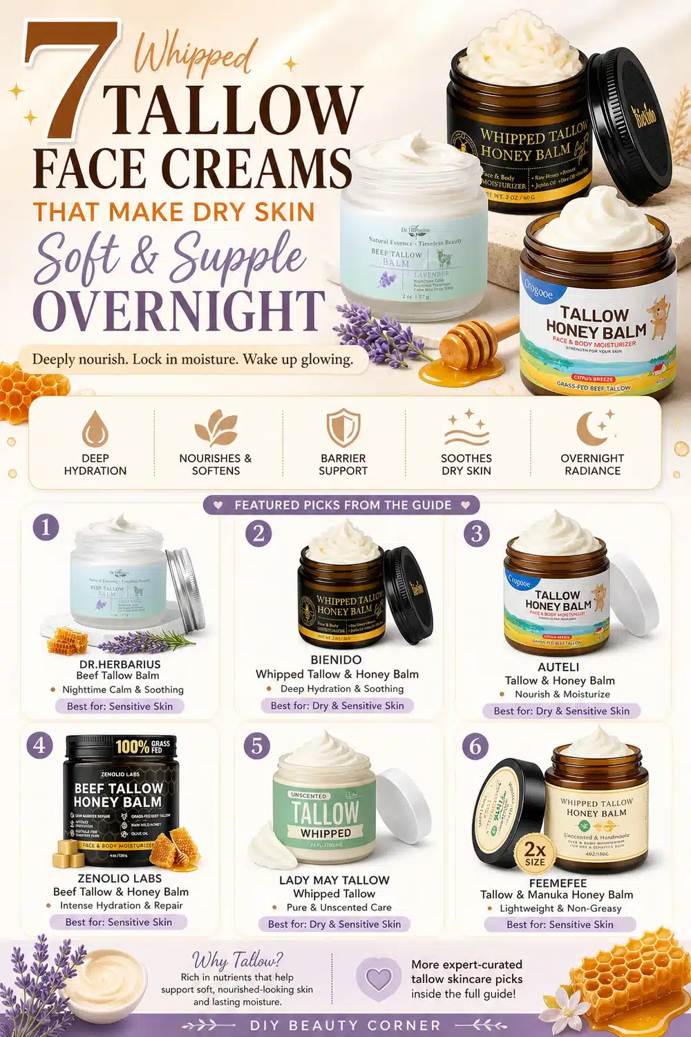 7 Whipped Tallow Face Creams That Make Dry Skin Soft & Supple Overnight