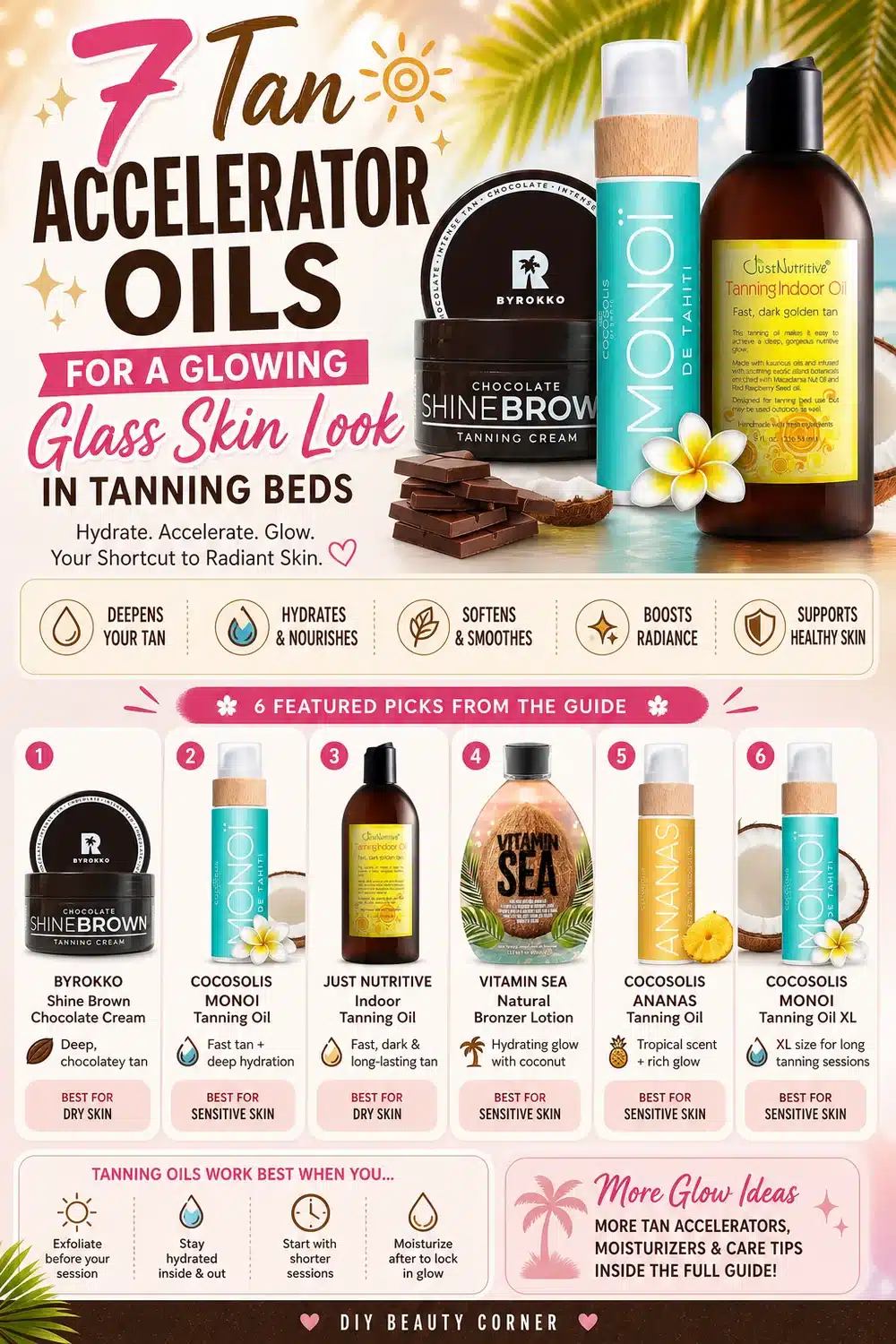 7 Tan Accelerator Oils for a Glowing Glass Skin Look in Tanning Beds