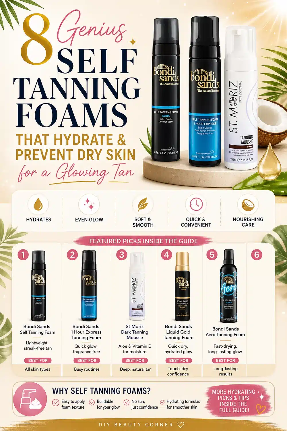 8 Genius Self Tanning Foams That Hydrate & Prevent Dry Skin for a Glowing Tan