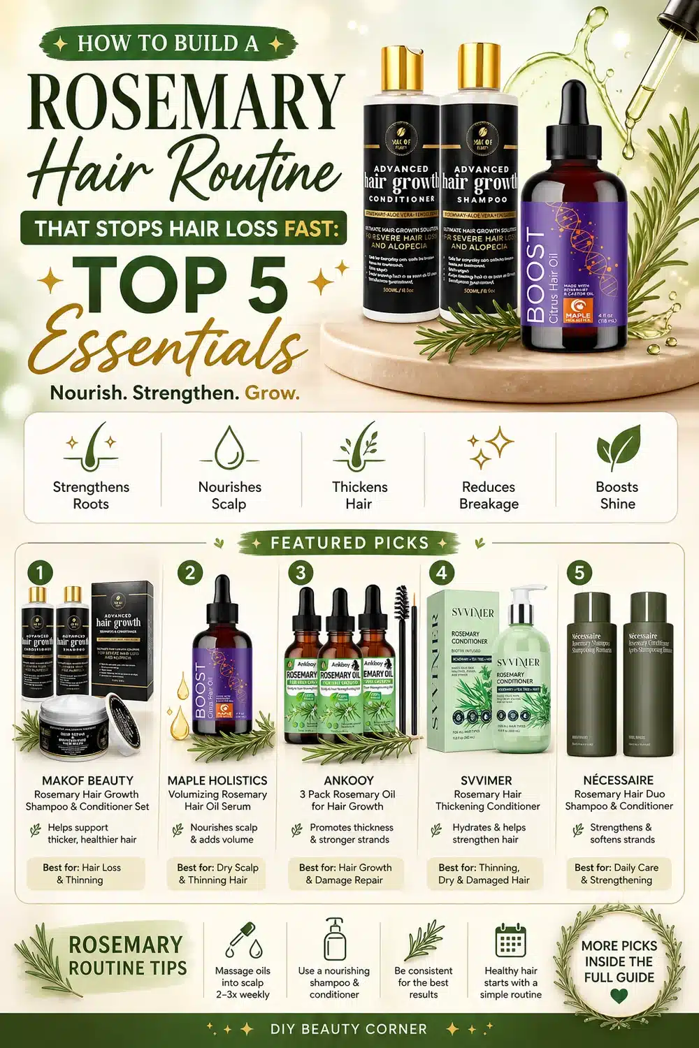 How to Build a Rosemary Hair Routine That Stops Hair Loss Fast: Top 5 Essentials