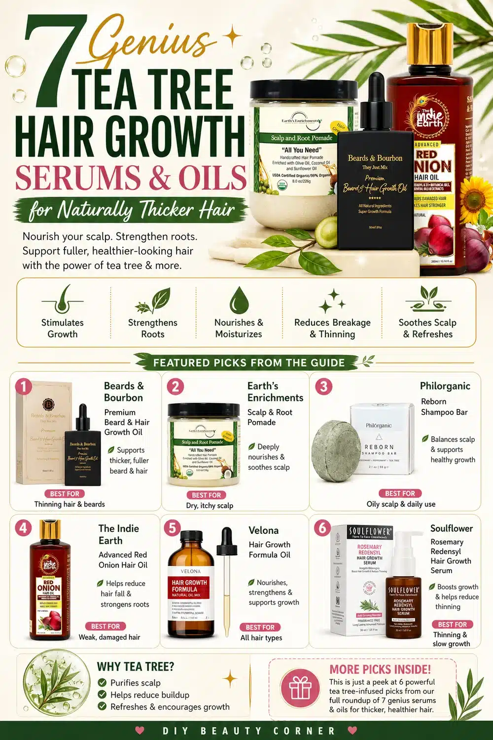 7 Genius Tea Tree Hair Growth Serums & Oils for Naturally Thicker Hair