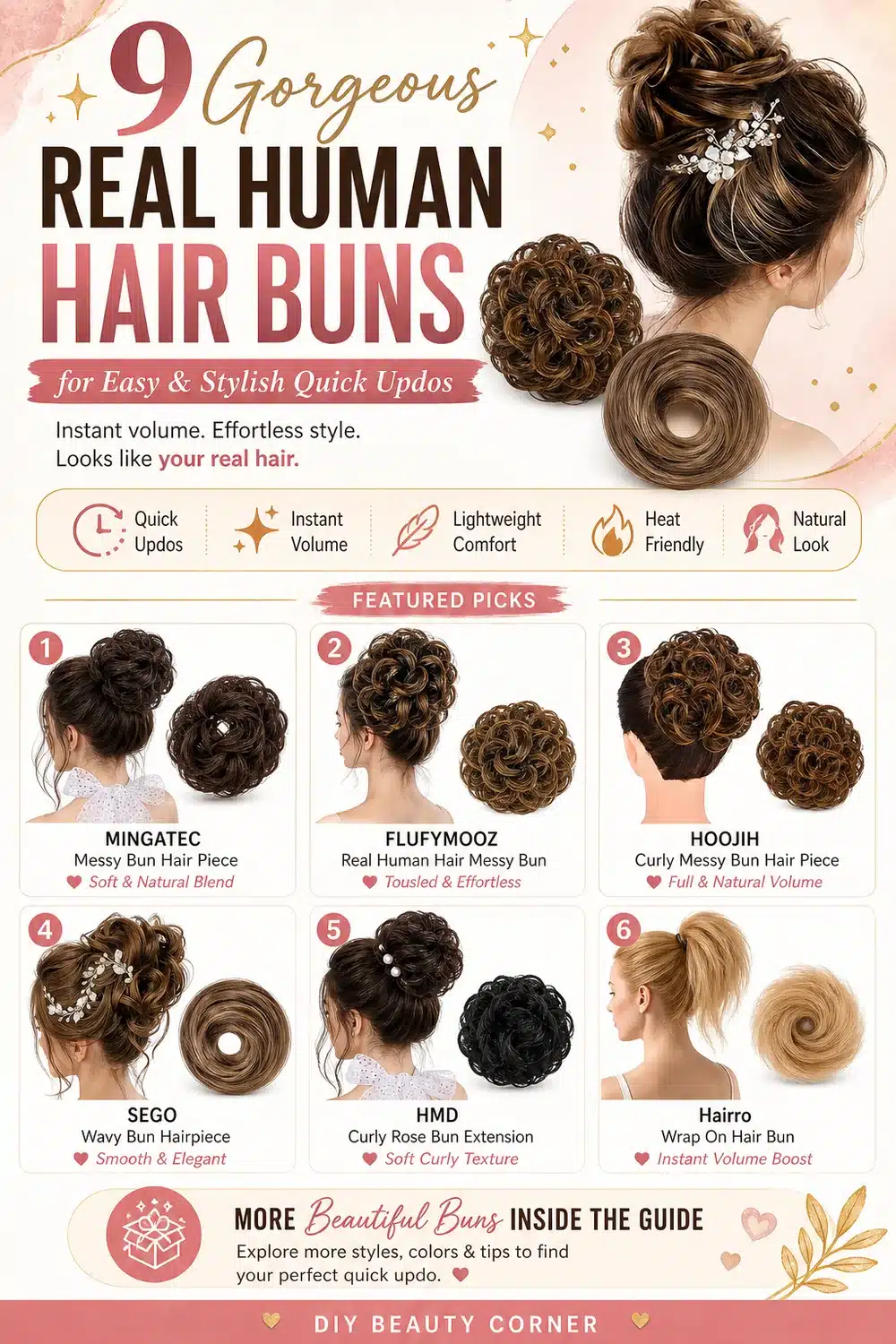 9 Gorgeous Real Human Hair Buns for Easy & Stylish Quick Updos