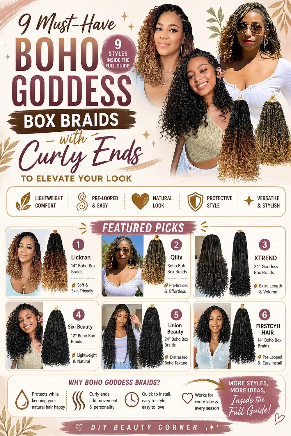 9 Must-Have Boho Goddess Box Braids with Curly Ends to Elevate Your Look