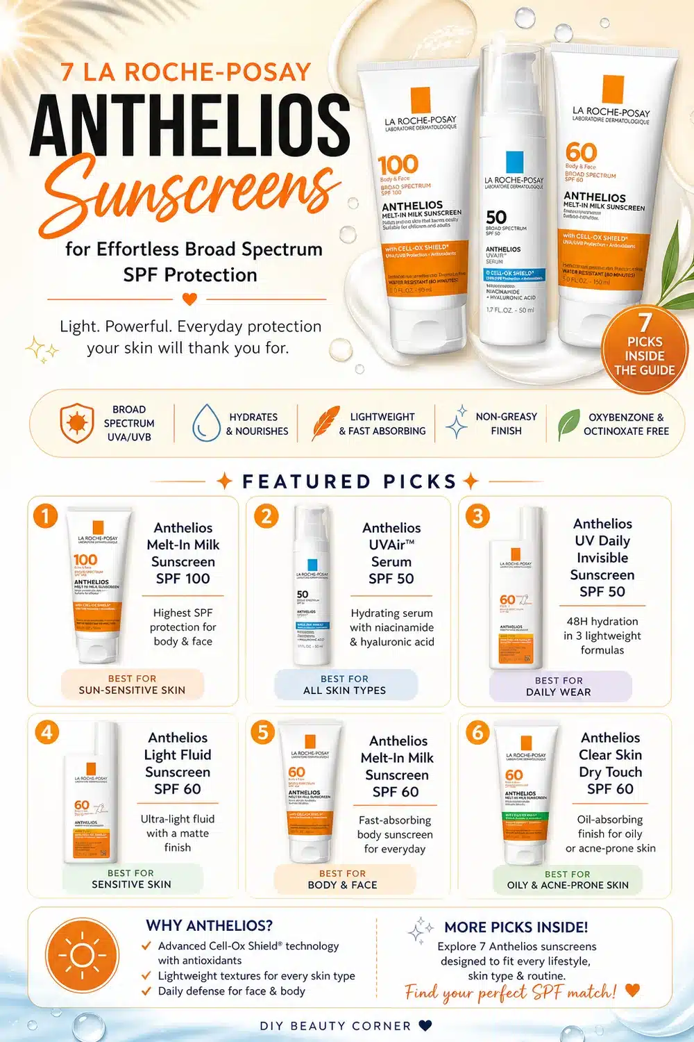 7 La Roche-Posay Anthelios Sunscreens for Effortless Broad Spectrum SPF Protection