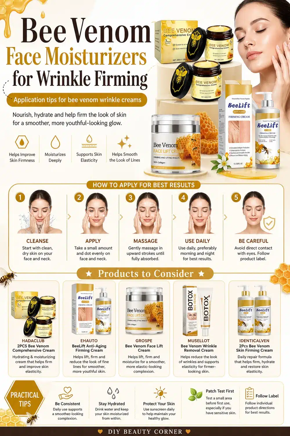 6 Best Bee Venom Wrinkle Removal Creams for Dry Skin Hydration & Glow