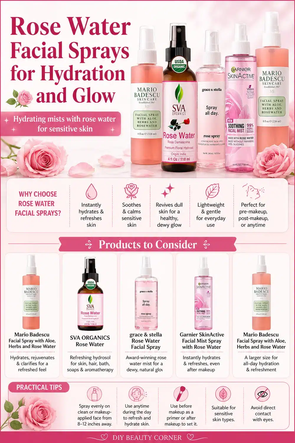 5 Radiant Facial Sprays with Rose Water to Hydrate and Glow Instantly