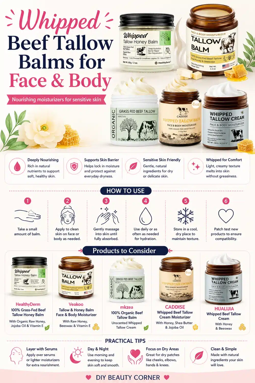 7 Whipped Beef Tallow Balms for Naturally Glowing, Hydrated Skin in 2026