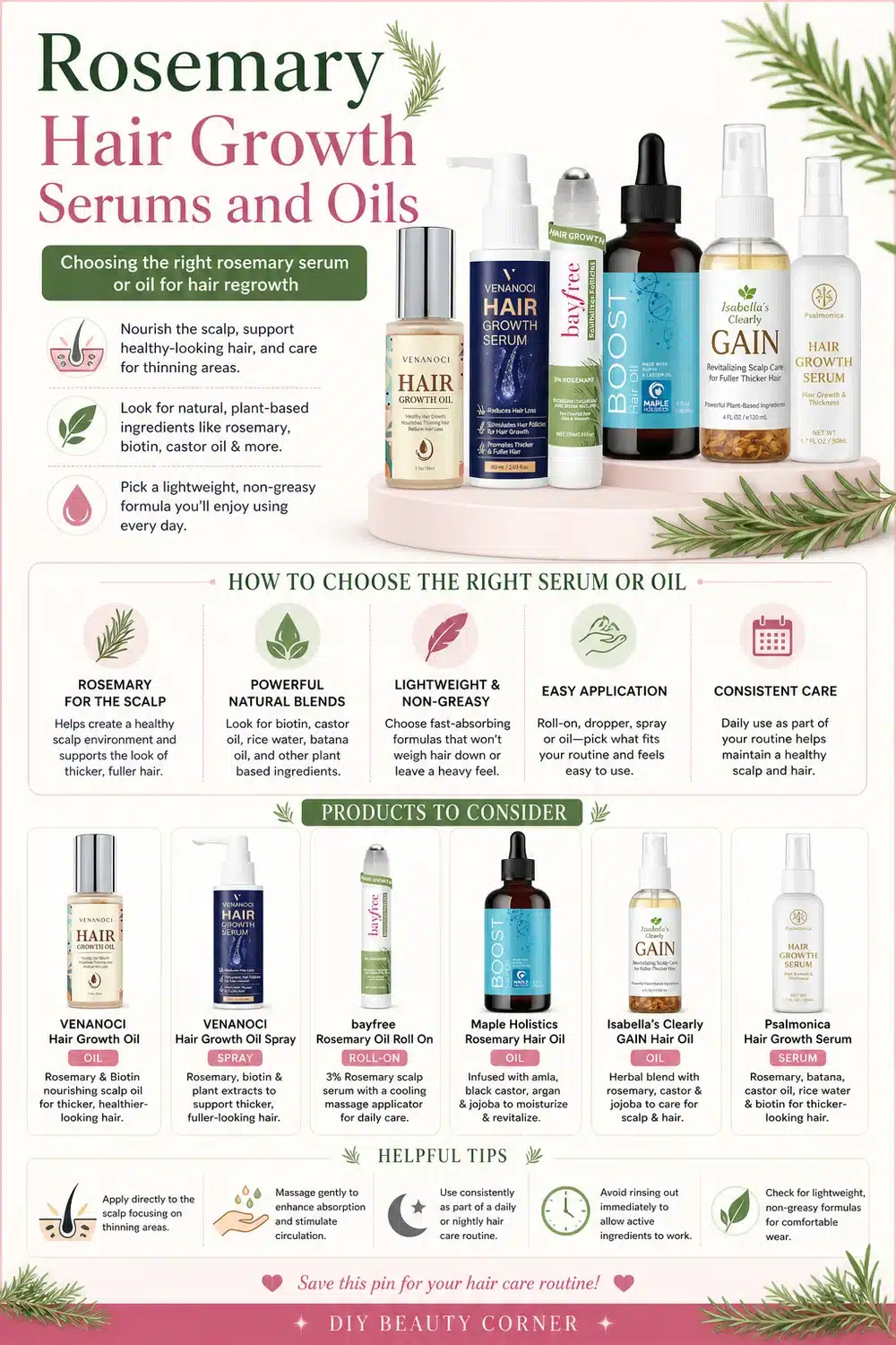 11 Proven Rosemary Oils & Serums to Boost Thinning Hair Regrowth Fast