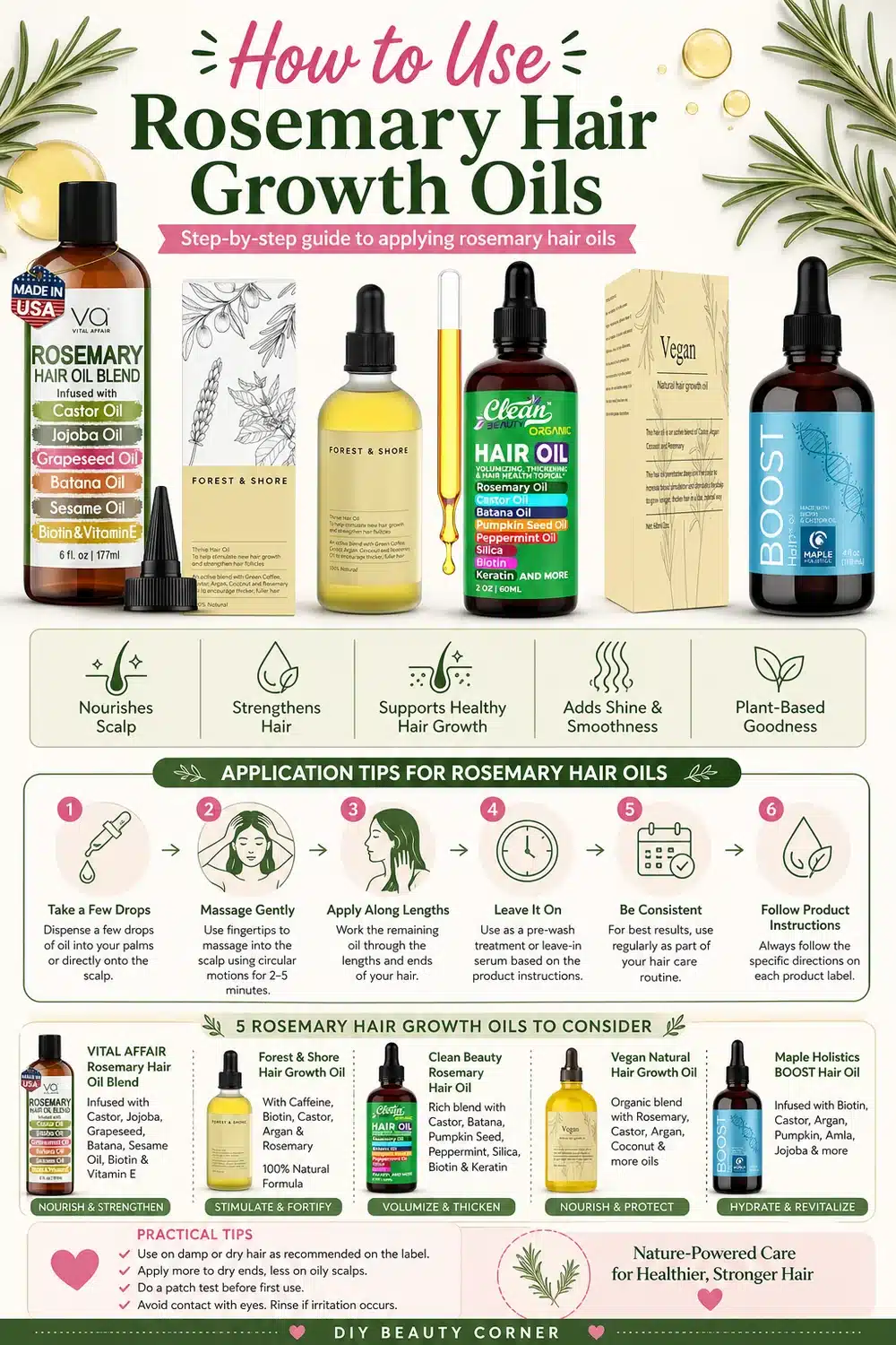 5 Essential Rosemary Hair Oils to Restore Damaged Hair & Prevent Hair Loss
