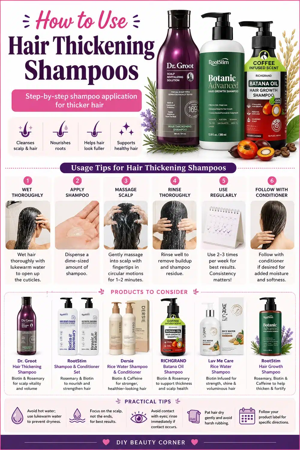 11 Best Hair Thickening Shampoos with Caffeine & Biotin for Fuller, Voluminous Hair