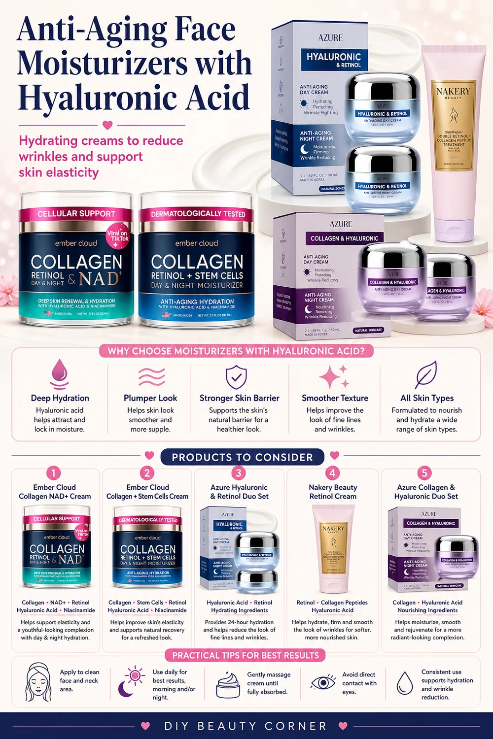 The Secret To Banish Wrinkles: Top 6 Hyaluronic Acid Night Creams from Amazon