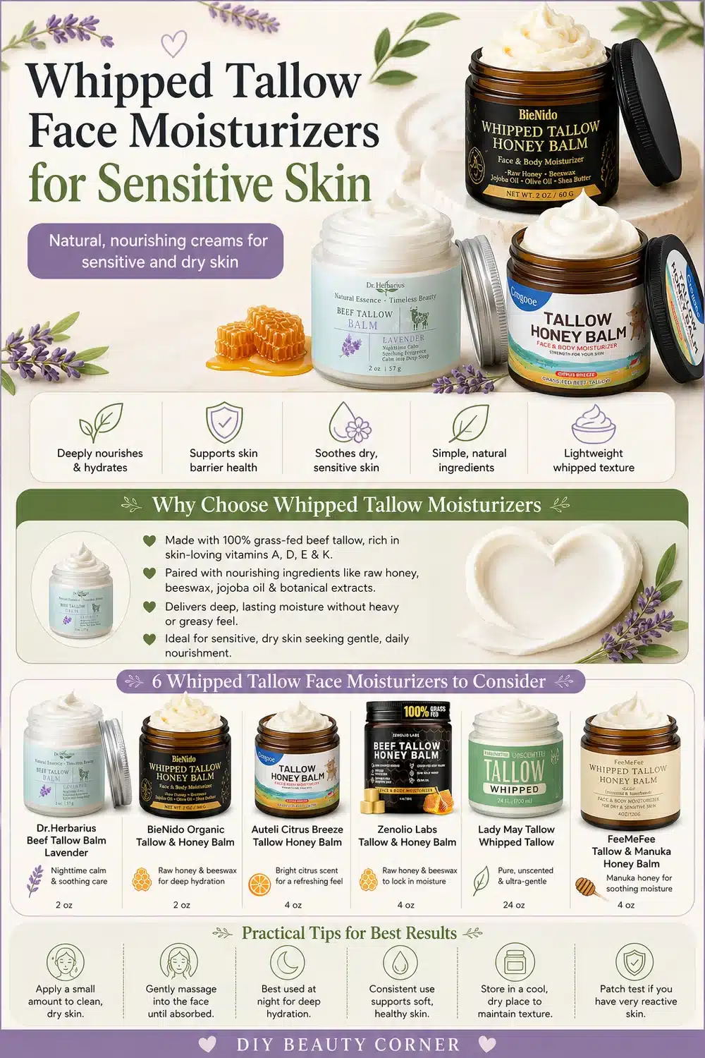 7 Whipped Tallow Face Creams That Make Dry Skin Soft & Supple Overnight