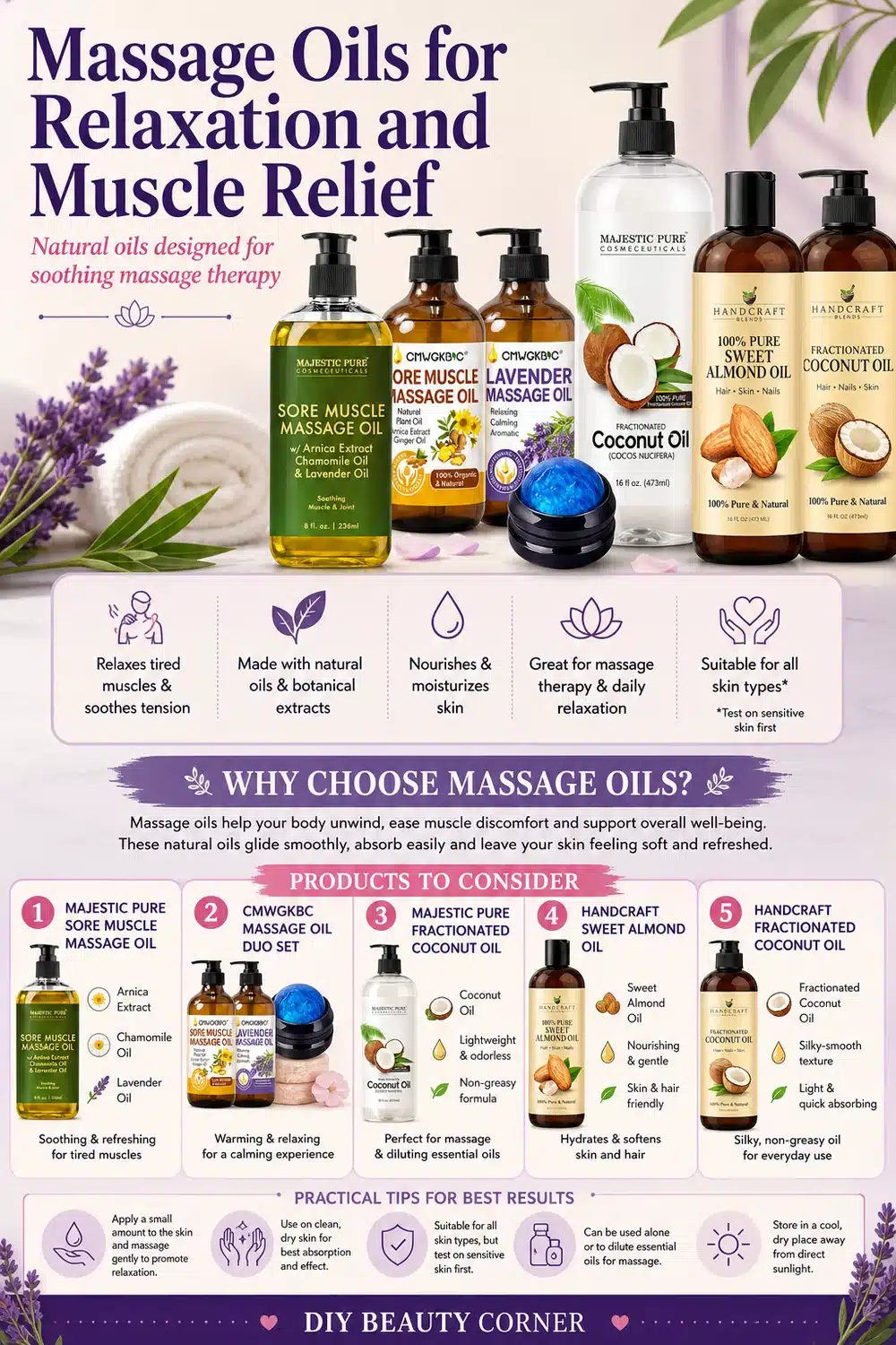 #1 Top Rated Massage Oils for Soothing Skin & Relaxing Massage Therapy