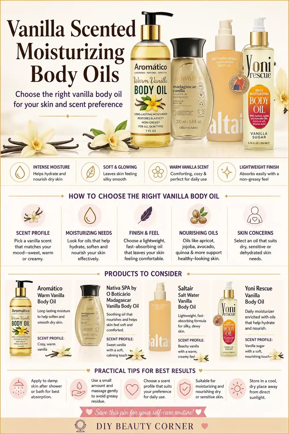 7 Luxurious Vanilla Body Oils to Hydrate & Glow Your Skin Naturally