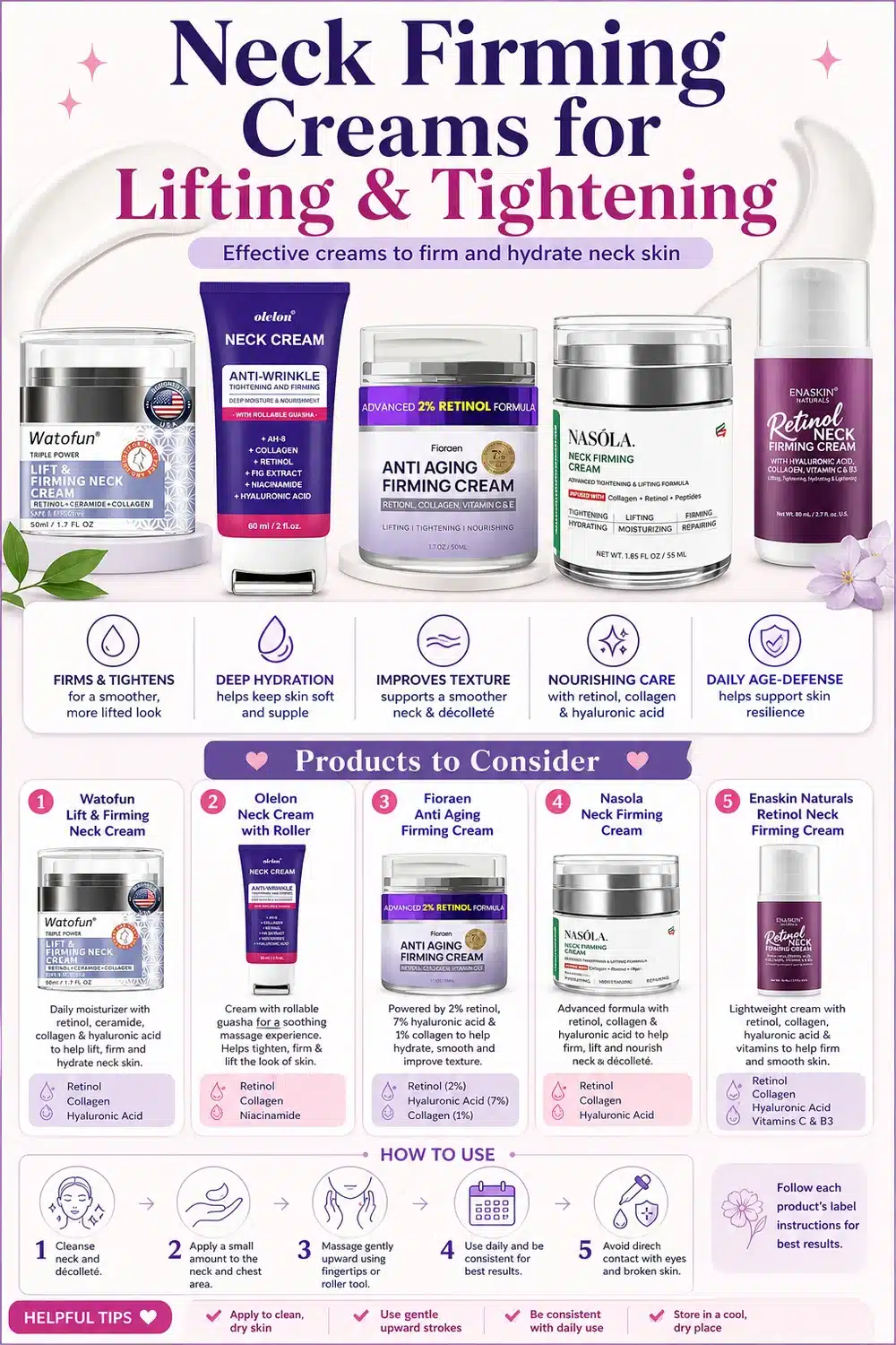 Top 6 Neck Firming Collagen Retinol Creams That Lift & Tighten Sagging Skin