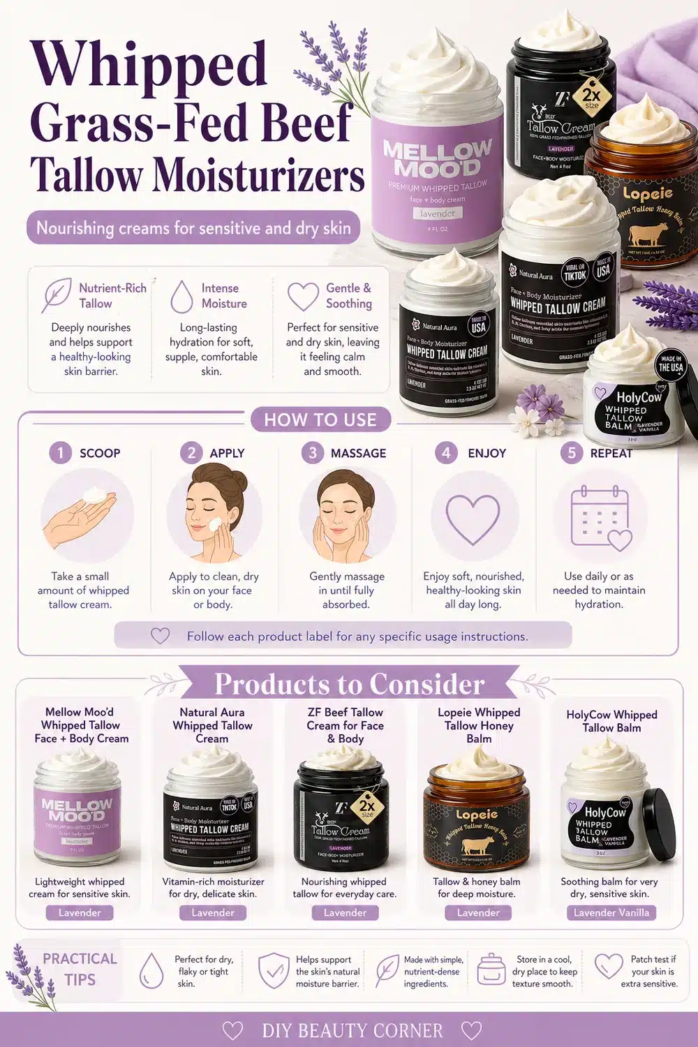 How to Build a Lavender Moisturizing Routine with Tallow Creams for Dry Skin & Eczema