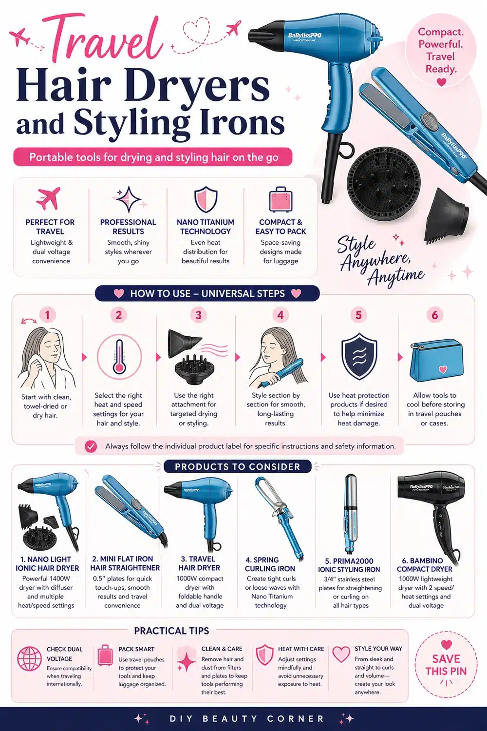 7 BaBylissPRO Travel Styling Tools to Elevate Your Hair Routine Anywhere
