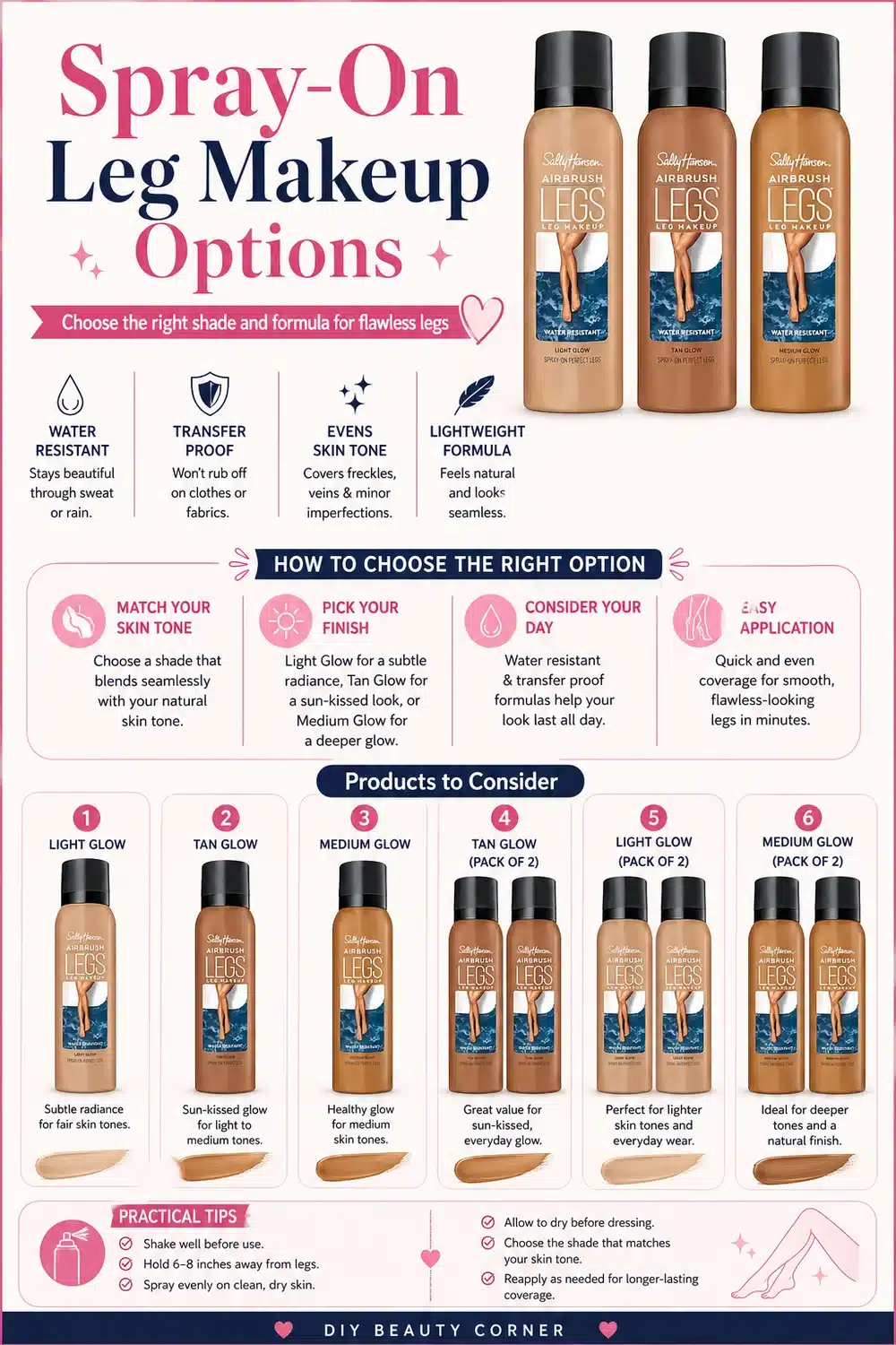 6 Sally Hansen Airbrush Legs Sprays for Instantly Glowing, Flawless Skin