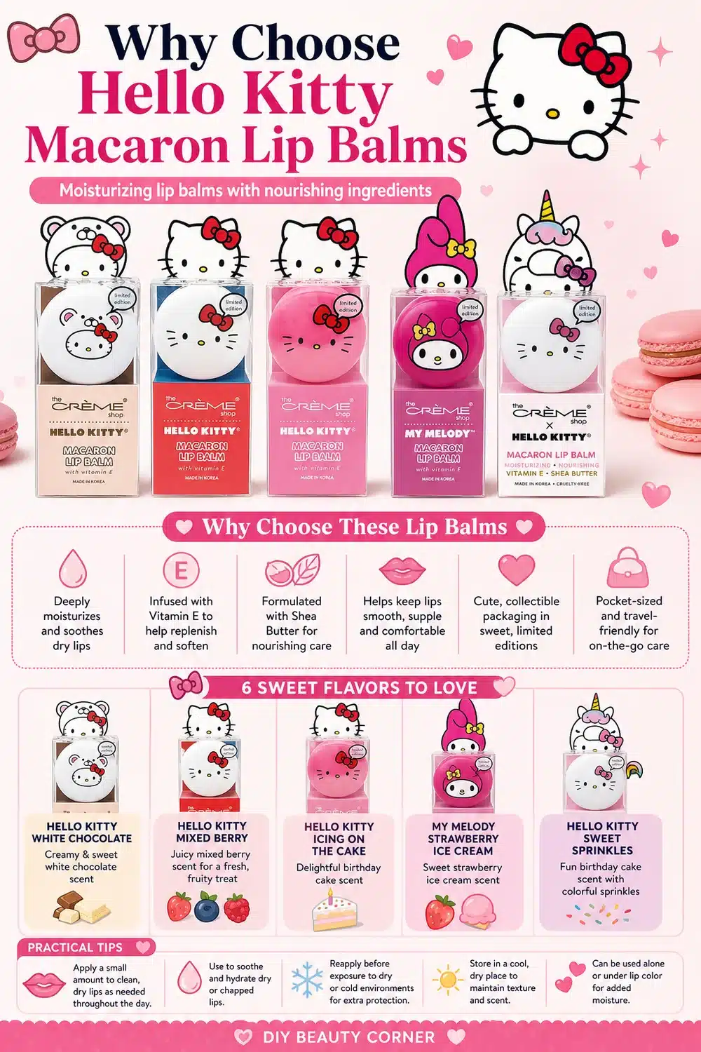 Hello Kitty Lip Balms That Banish Dry Lips with Shea Butter & Vitamin E